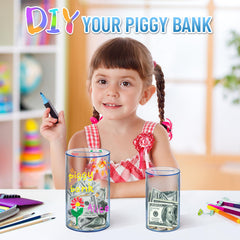 Hizgo small blue acrylic piggy bank coin-slot for easy coin insertion