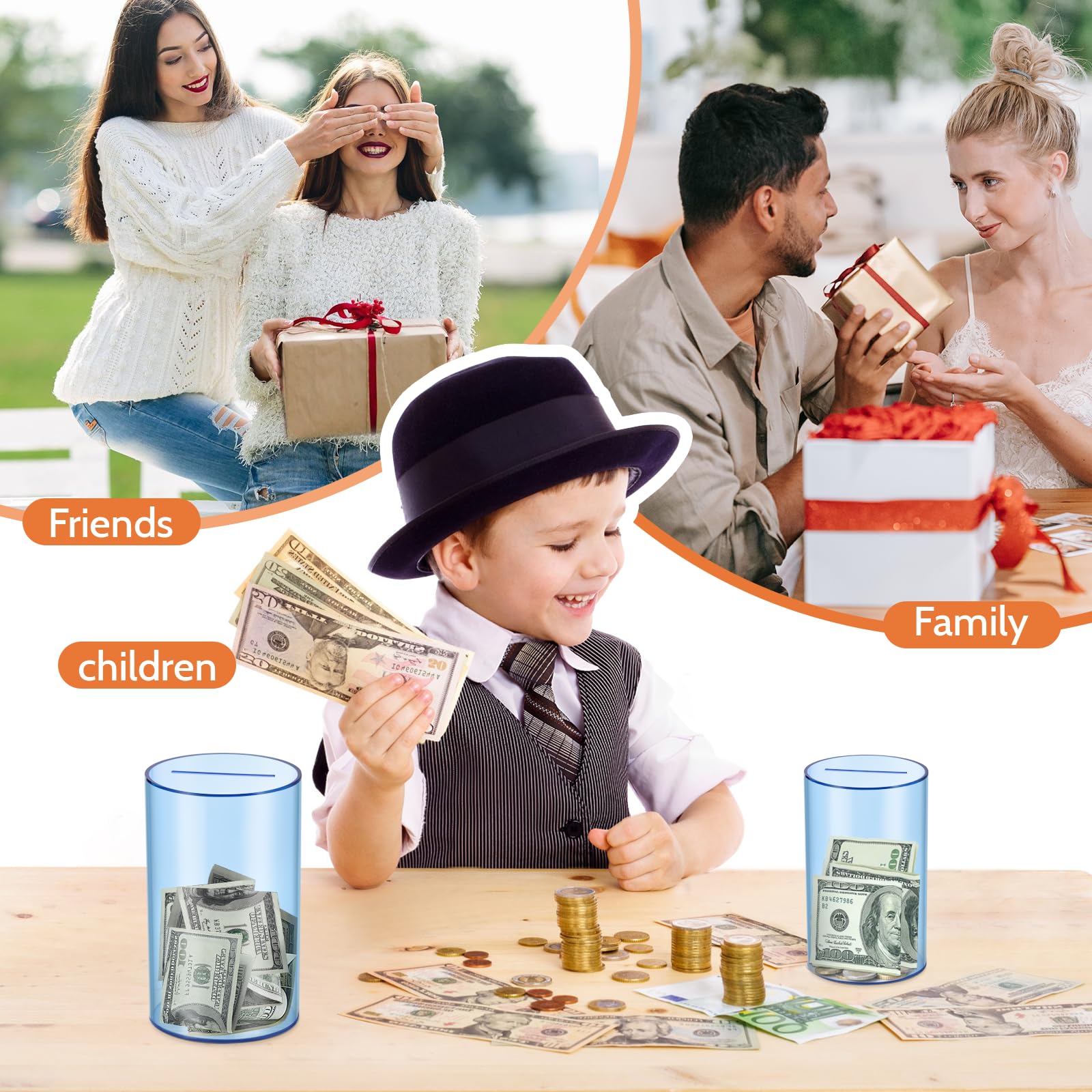Hizgo small blue acrylic piggy bank becomes a keepsake after use