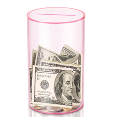 Hizgo pink clear small piggy bank shows savings progress at a glance
