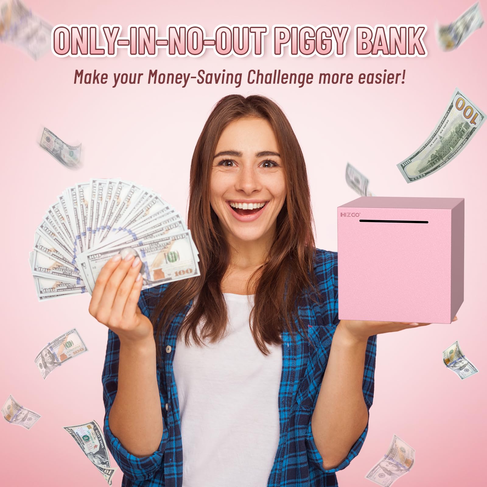 hizgo pink piggy bank large size option suits family savings goals