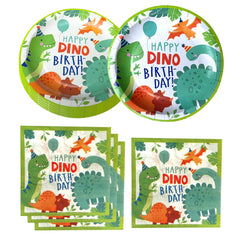 HJFZLY Watercolor Dinosaur Plates for a colorful birthday party with easy cleanup.