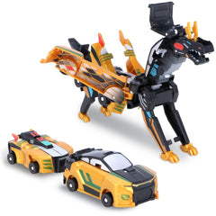Hjhyqex dinosaur transformation car toy showcases magnetic transformation for imaginative play.
