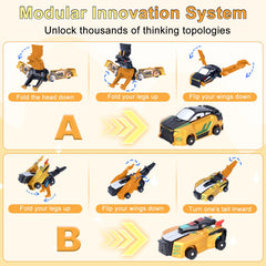 Hjhyqex two-in-one dinosaur car supports imaginative exploration and problem solving.