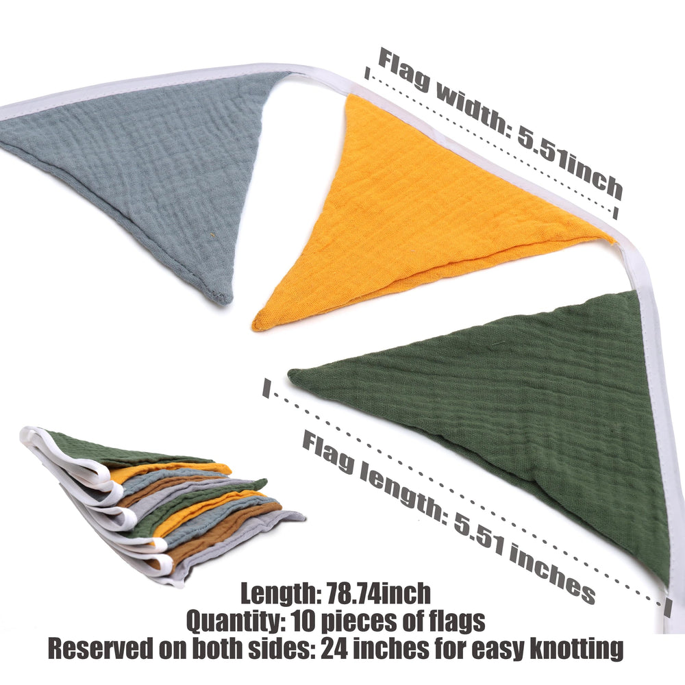 HJKlove sage green pennant strip adds festive charm for celebrations