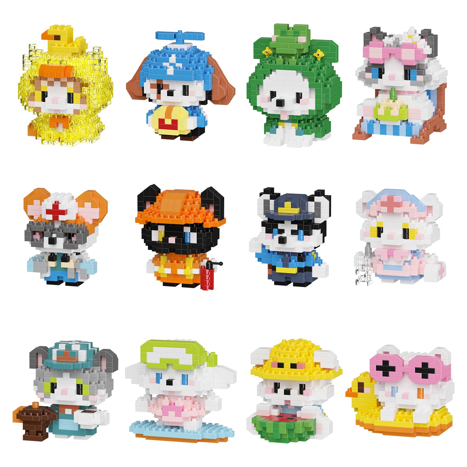 HJPLPXH cat and dog mini block set in an elegant gift box, ready for birthdays
