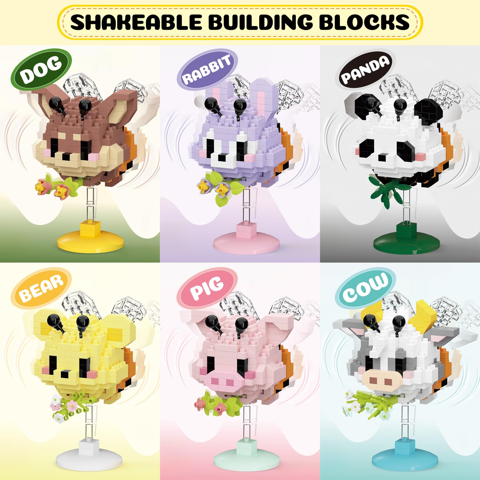 HJPLPXH pig display stand mini block for kids' desk decoration.