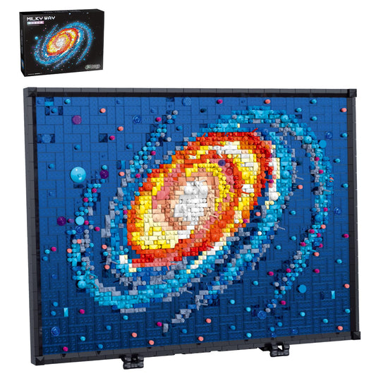 HJPLPXH Milky Way Galaxy mini bricks assembly highlighting cosmic detail for home display.