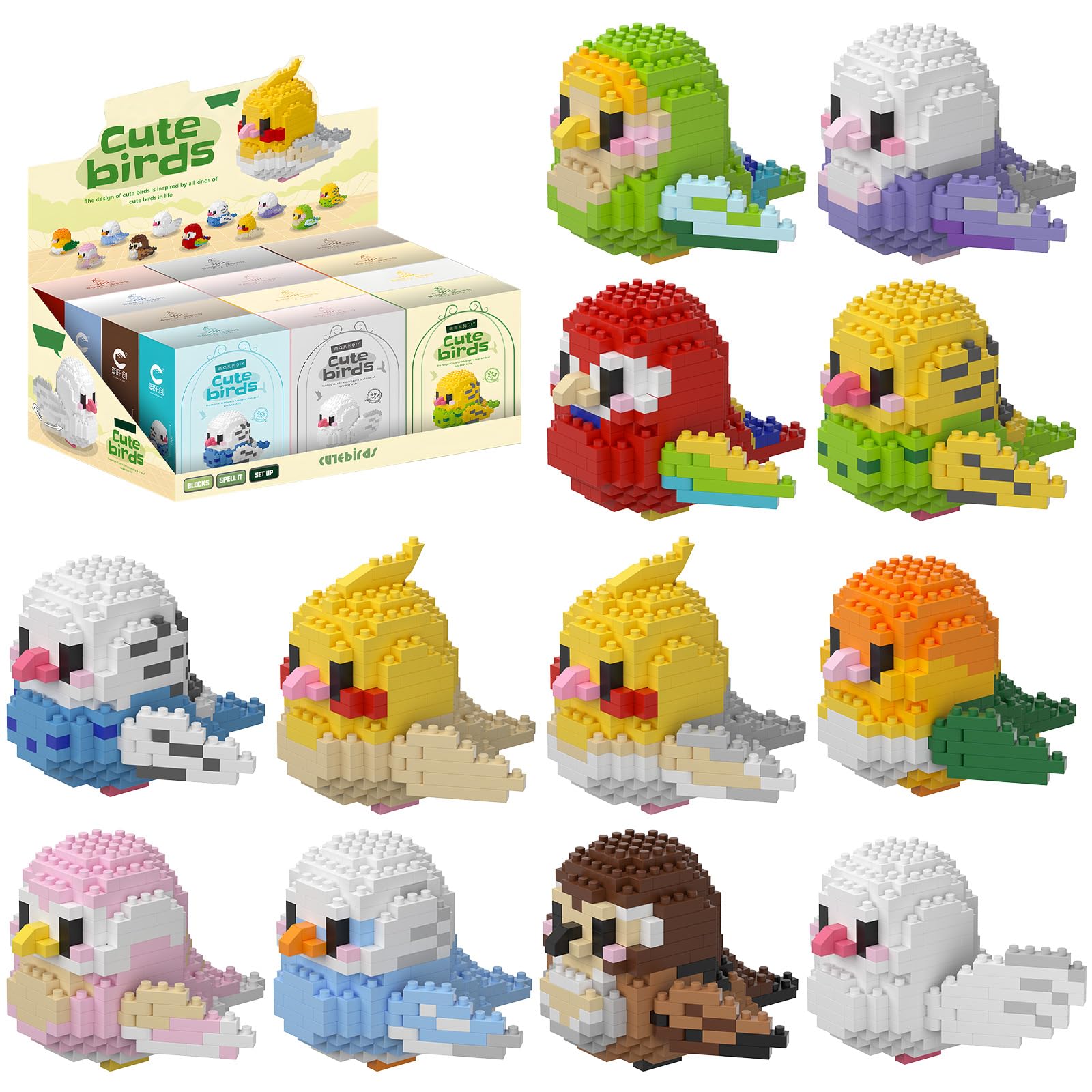 HJPLPXH Parrots bird models – diverse species inspire creative storytelling.