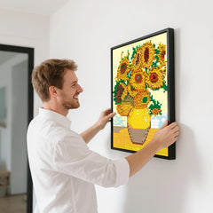 HJPLPXH Sunflower frame on desk, boosts creative vibes.