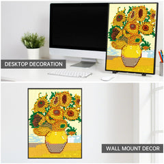 HJPLPXH Pixel Sunflower art in progress, showcasing precise block assembly.