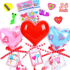 HKKDKTA Valentines heart-lollipop stationery set for classroom exchanges, vibrant and engaging