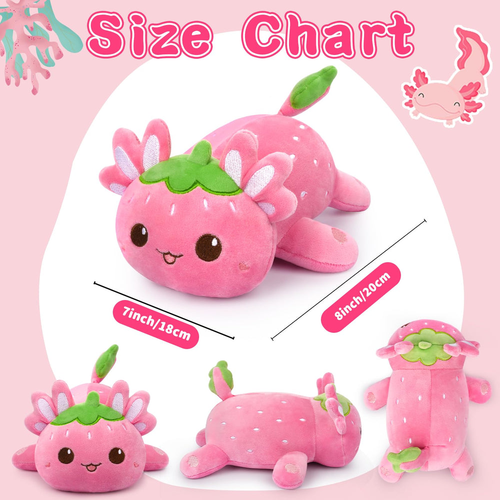 Hkojewp axolotl plush, face-detail close-up, soft textures for gentle hugs.