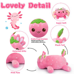 Hkojewp axolotl plush, soft fabric capture skin-friendly comfort during play.