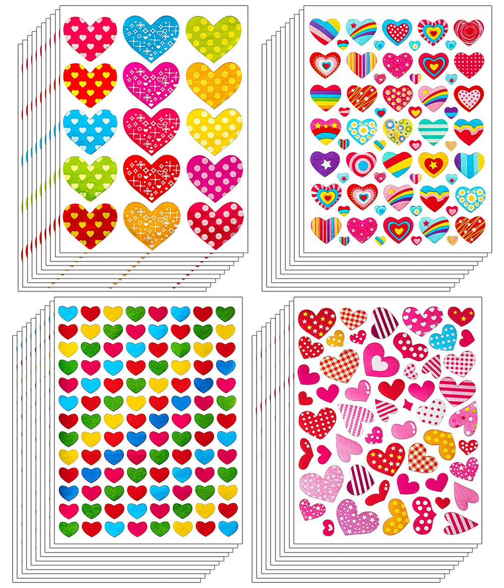 HLARTNET glitter heart stickers collection for kids' crafts and scrapbooking projects.