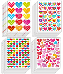 HLARTNET glitter heart stickers collection for kids' crafts and scrapbooking projects.