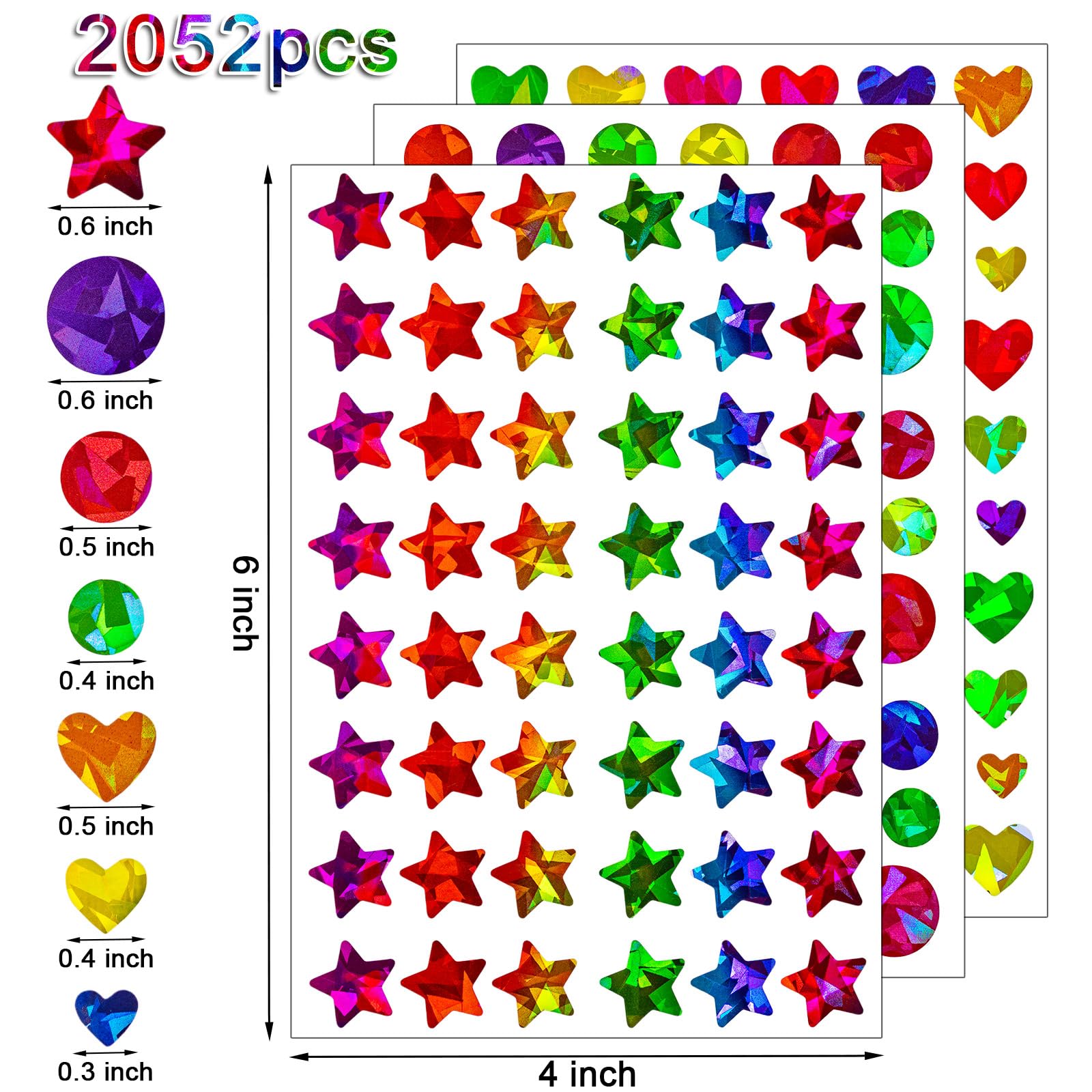 HLARTNET heart stickers 6x4in sheet perfect for cards and crafts.