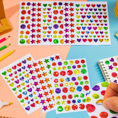 HLARTNET star foil stickers 6x4in sheet add sparkle to crafts.