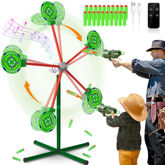 HLDYA rocket rotating target for outdoor play with auto-reset action.