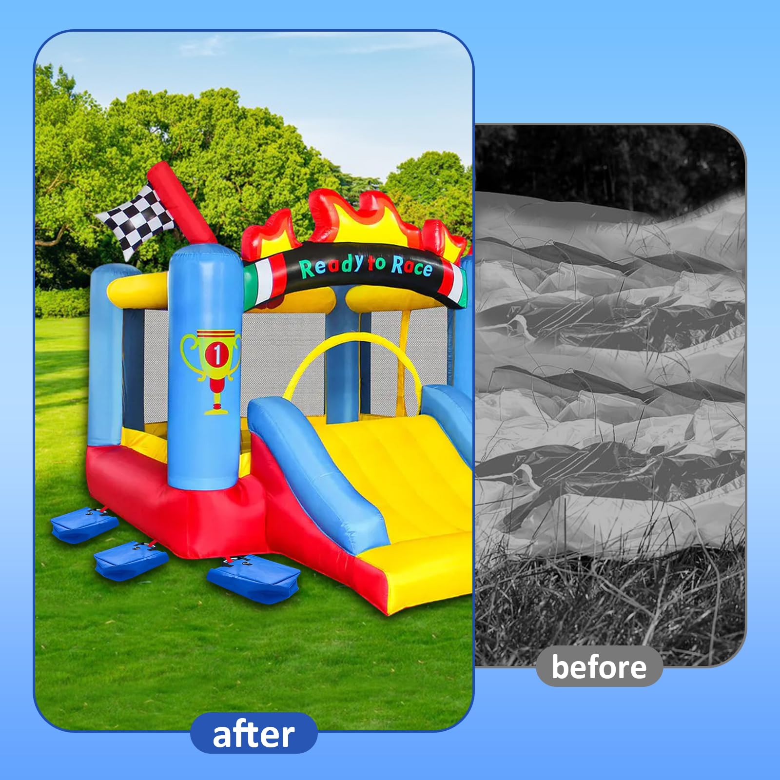 Hlimior sandbags provide tent stability for outdoor events and activities.