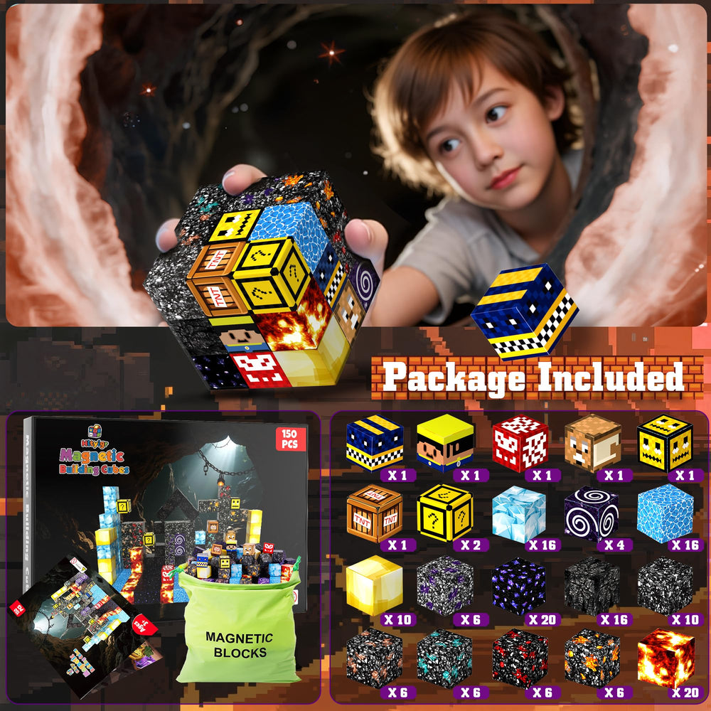 Hltyigr 150pcs magnetic blocks in assembly action demonstrate easy joining.