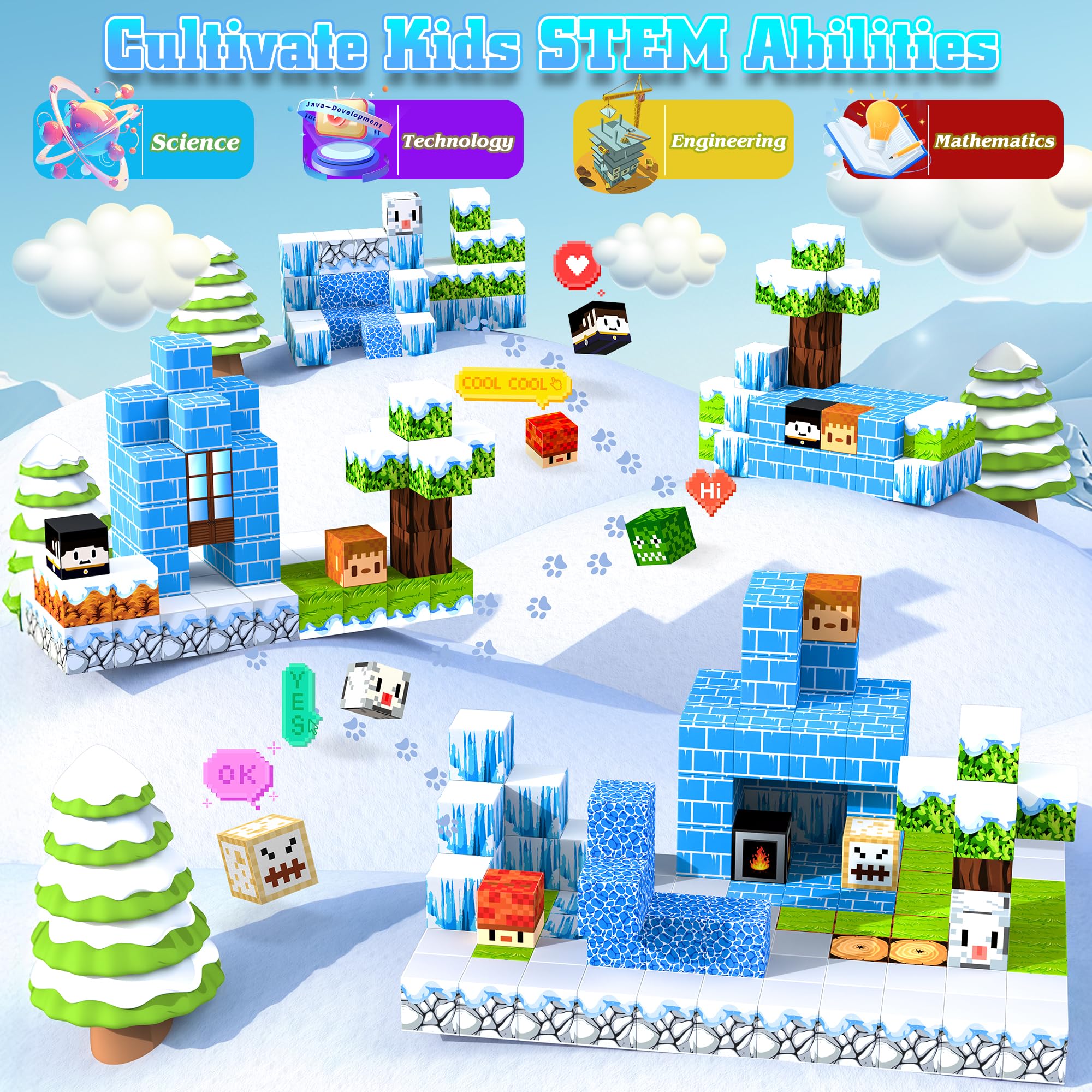 Hltyigr snow mountain scene blocks inspire creative construction and team play