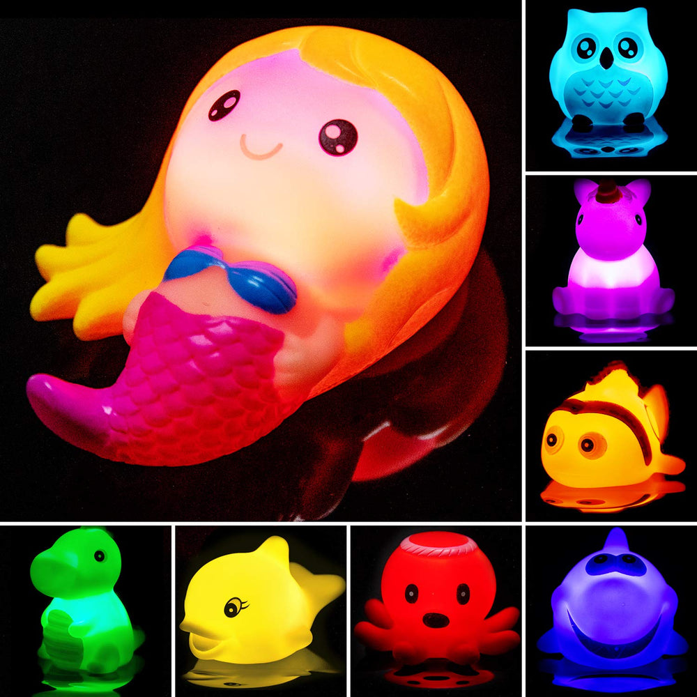 HLXY bath toy clown fish LED lights brighten bath time