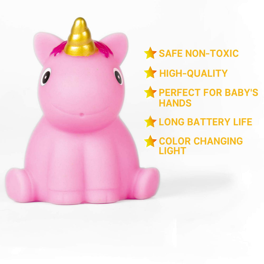 HLXY bath toy unicorn LED lights create magical bath moments