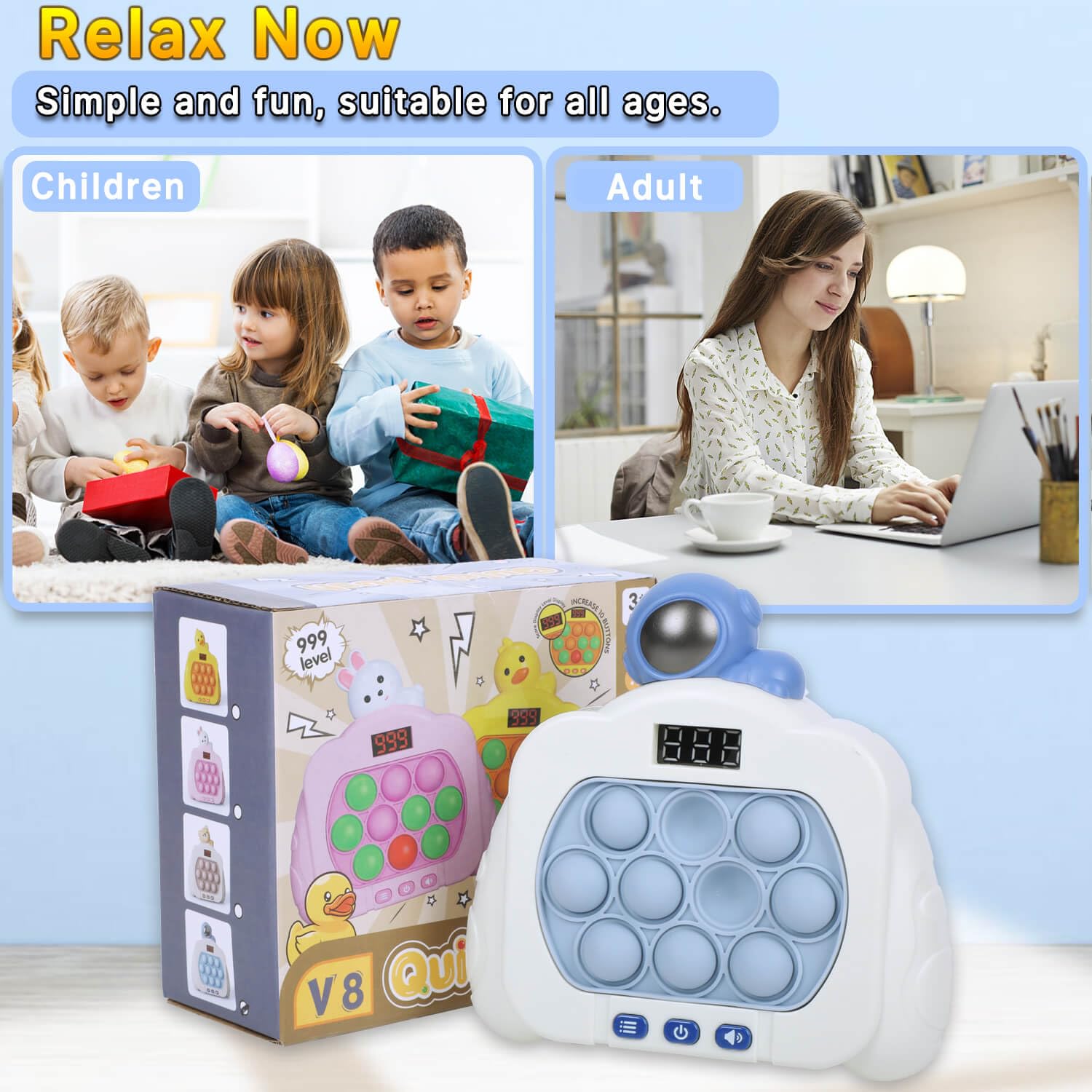 HLXY Silicone fidget toy features durable bubbles and easy cleaning after busy sessions.