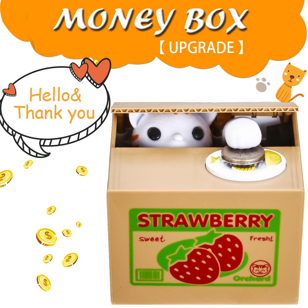 HmiL-U cat bank large capacity holds numerous coins for goals