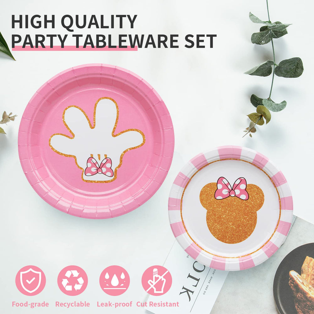 HMJDZH Minnie pink napkins, soft and absorbent for spills