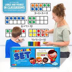 HMmagnets flash cards with 80 double-sided cards for rapid math practice.