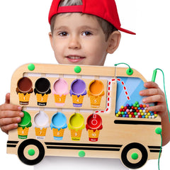 HMmagnets ice cream truck maze front view with vibrant colors to spark focus