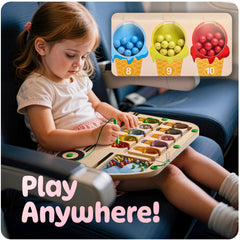 HMmagnets ice cream truck wooden base ensures sturdy play