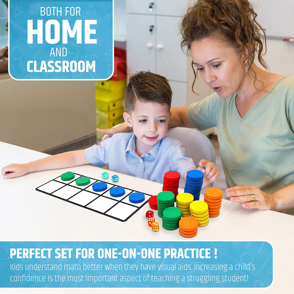 HMmagnets ten frames demo on whiteboard for easy classroom demonstrations.