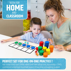 HMmagnets ten frames demo on whiteboard for easy classroom demonstrations.