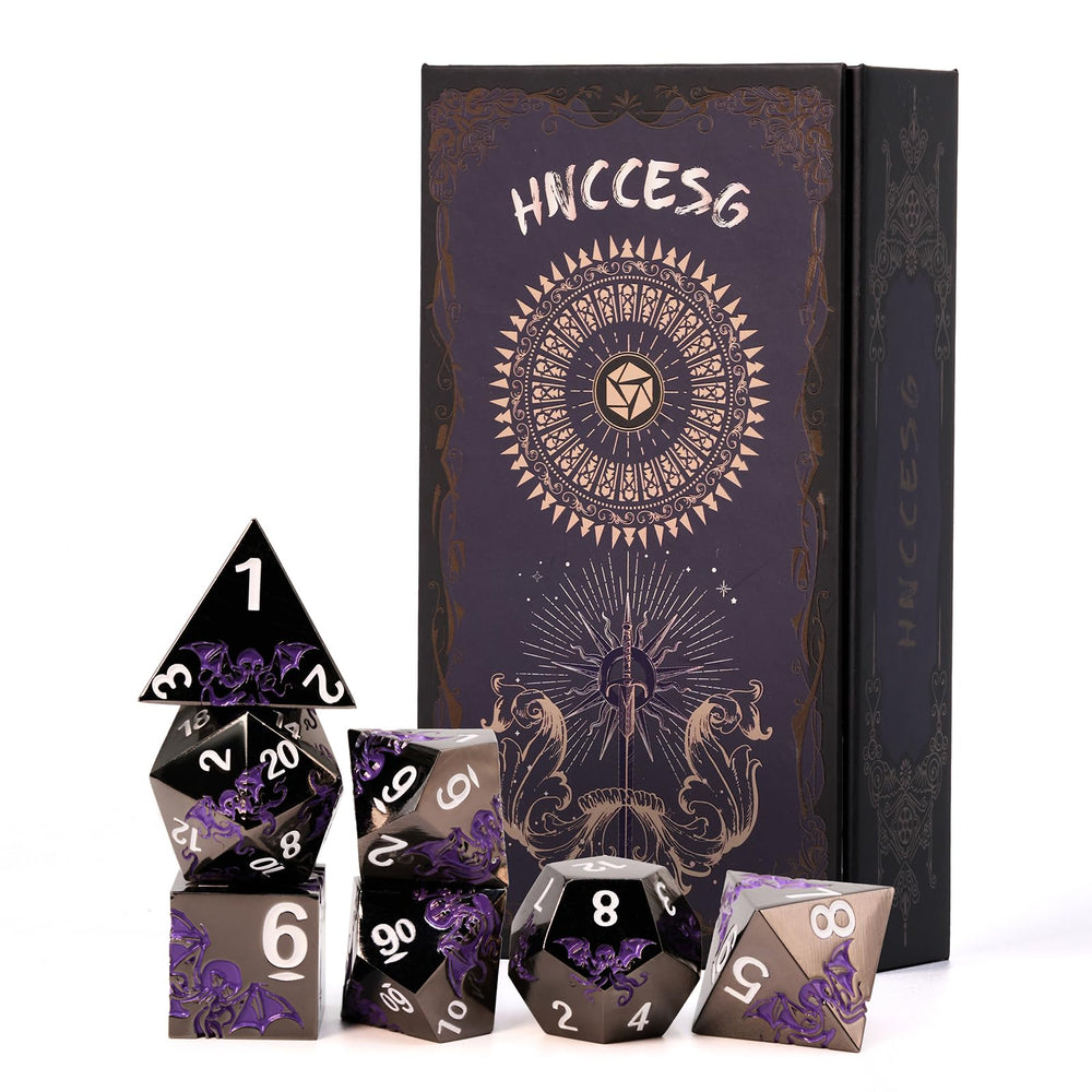 HNCCESG Cthulhu octopus D4 die in shadow purple on black, precise roll for tabletop games