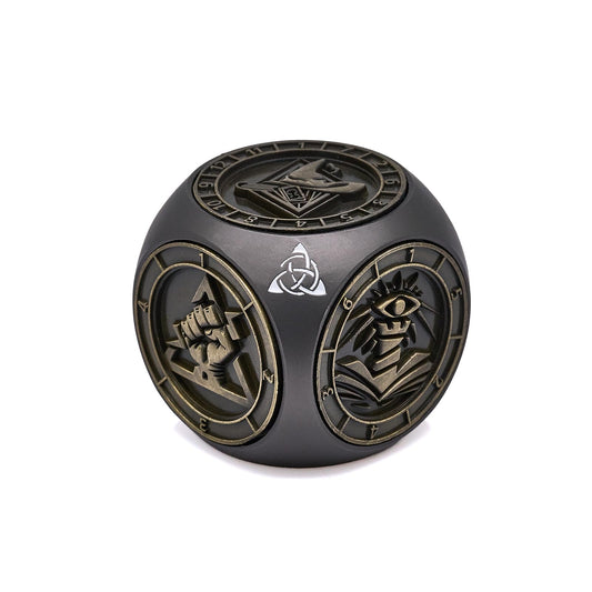 HNCCESG Spinner DND Dice Set in black bronze, premium metal dice for immersive RPG sessions.