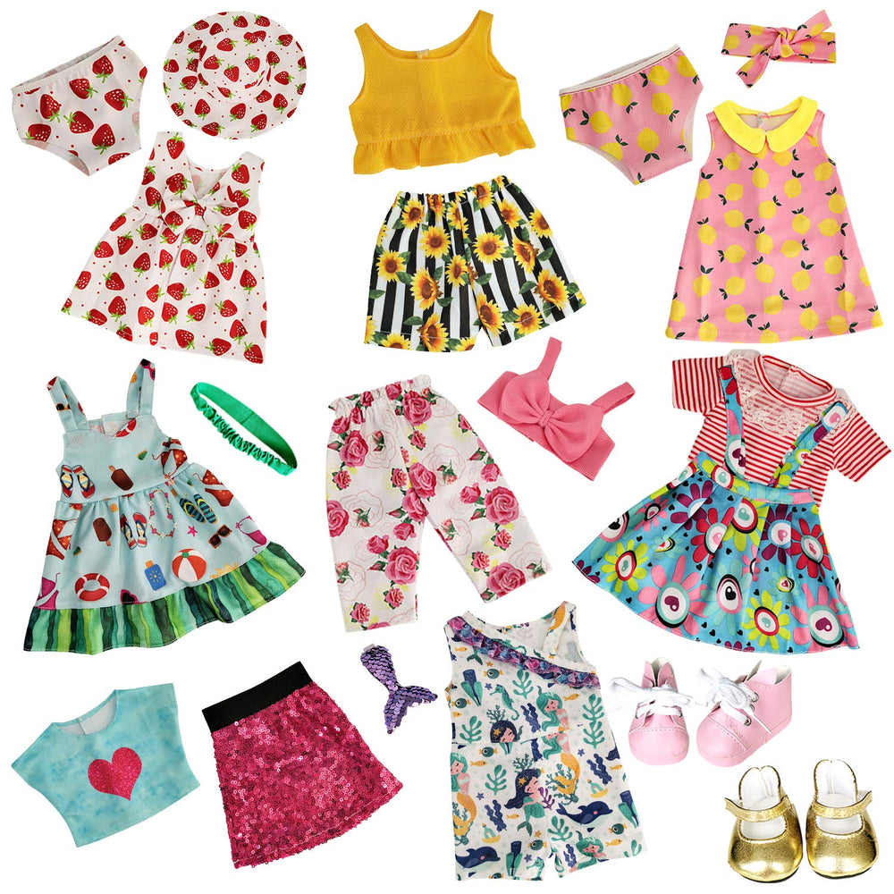 HOAKWA 18-inch doll shoes pair supports stylish outfits and quick changes.