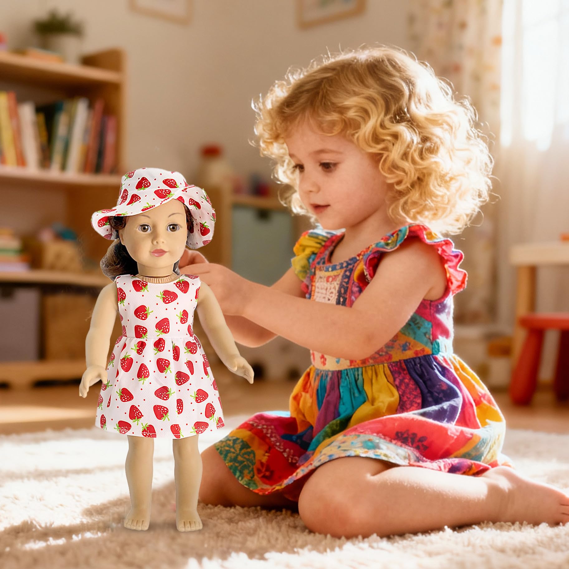 HOAKWA doll headbands add color and secure fit during play.