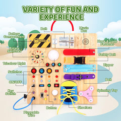 Hoarosall portable Busy Board designed for quiet, travel-friendly entertainment.