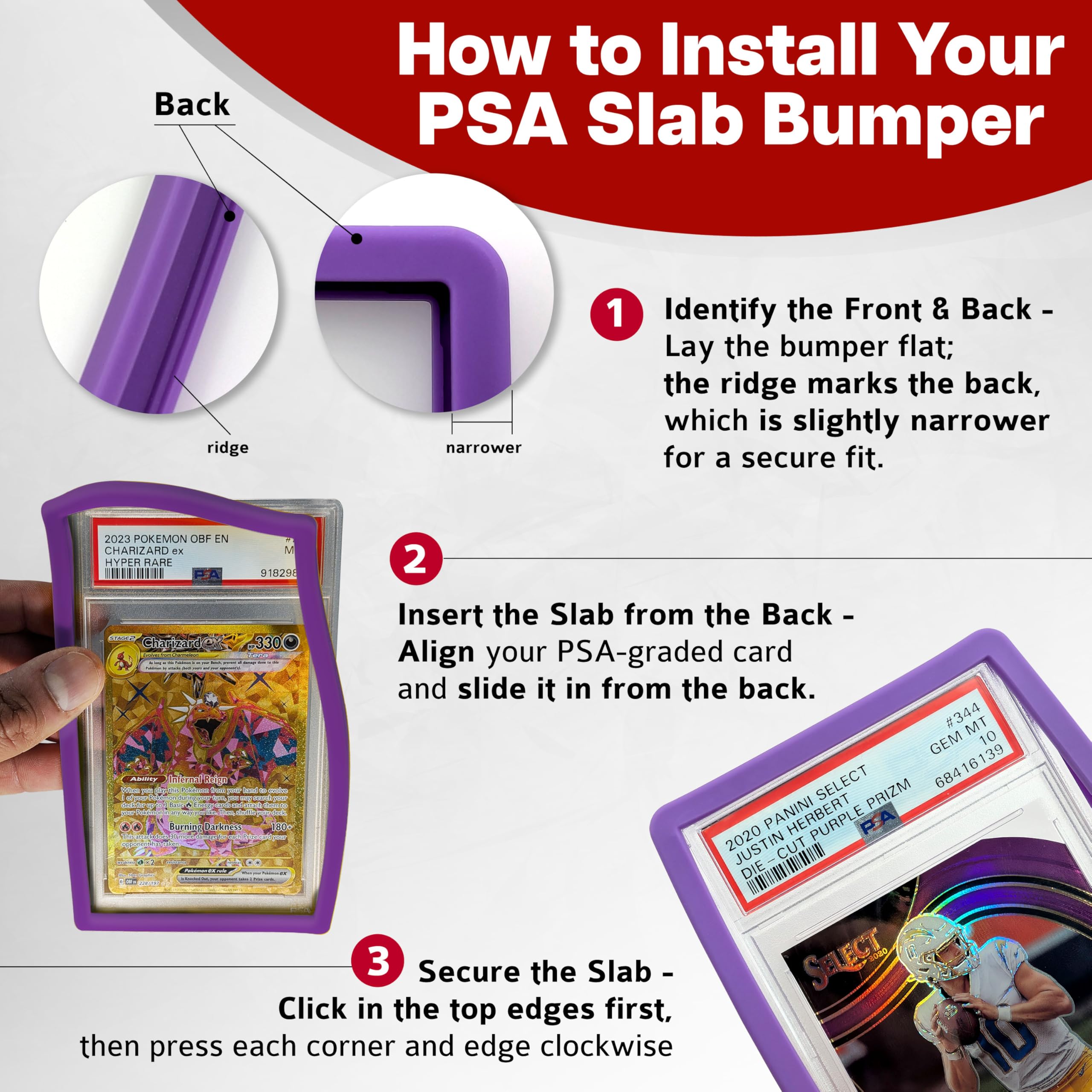 Hobby Defense PSA Slab Bumper on-slab fit demonstrates snug protection without obscuring artwork.