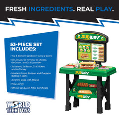 HobbyTron Subway veggies and toppings for colorful, role-play kitchen experiments.