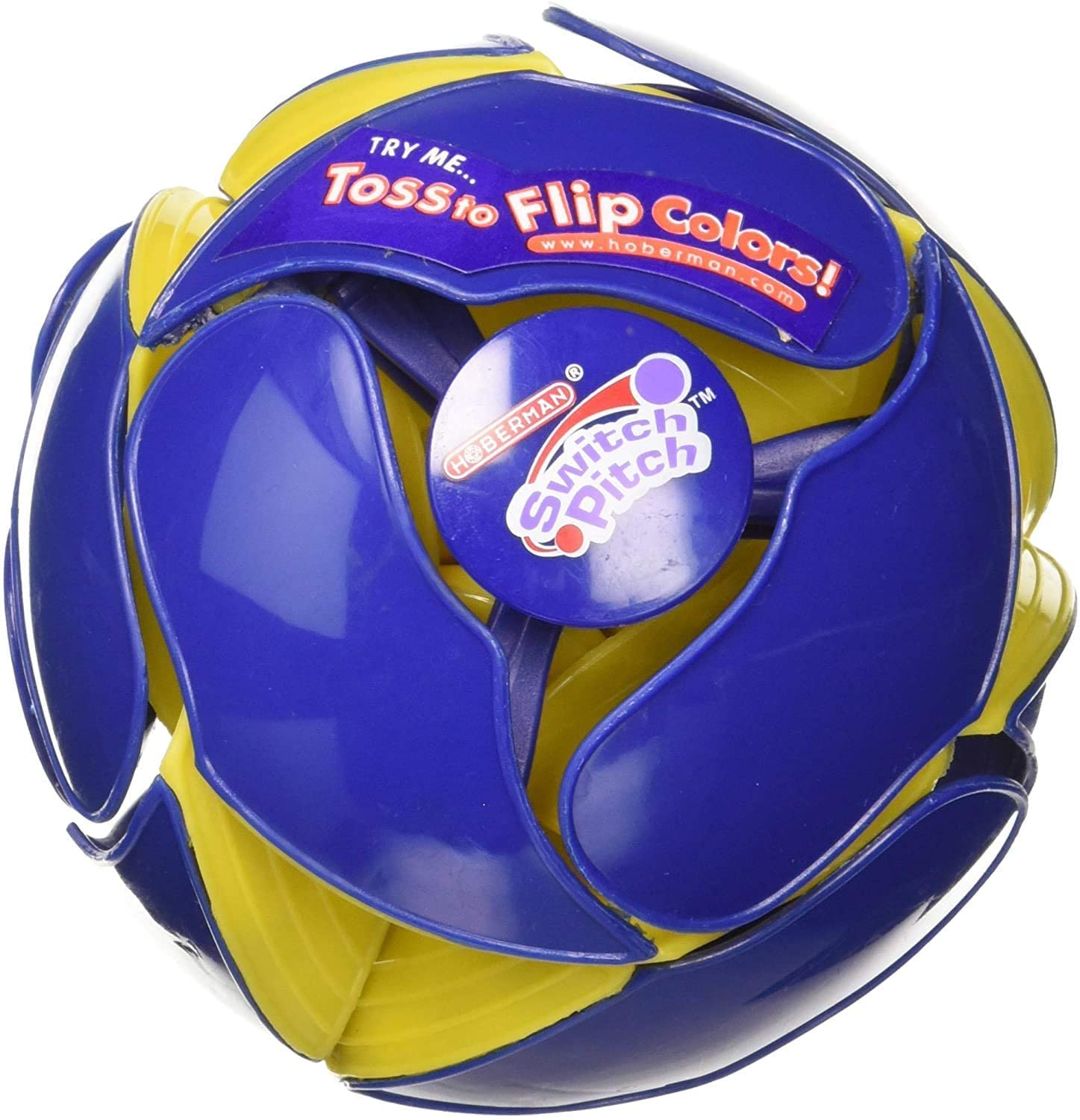 Hoberman Switch Pitch Ball color flip close-up for tactile, engaging play.
