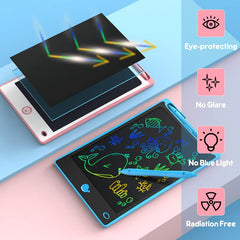 Hockvill LCD writing tablet blue-pink variants appeal to children.