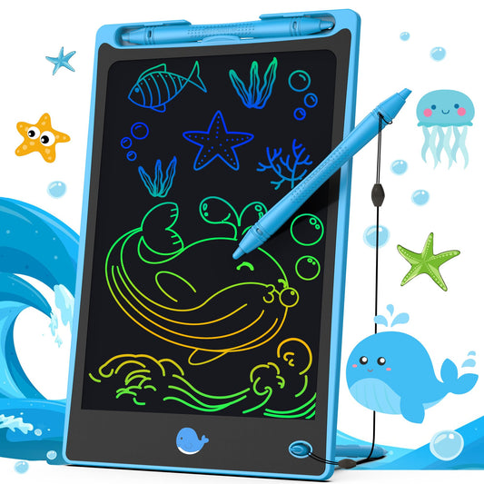 Hockvill LCD writing tablet for kids, front view with doodle board design