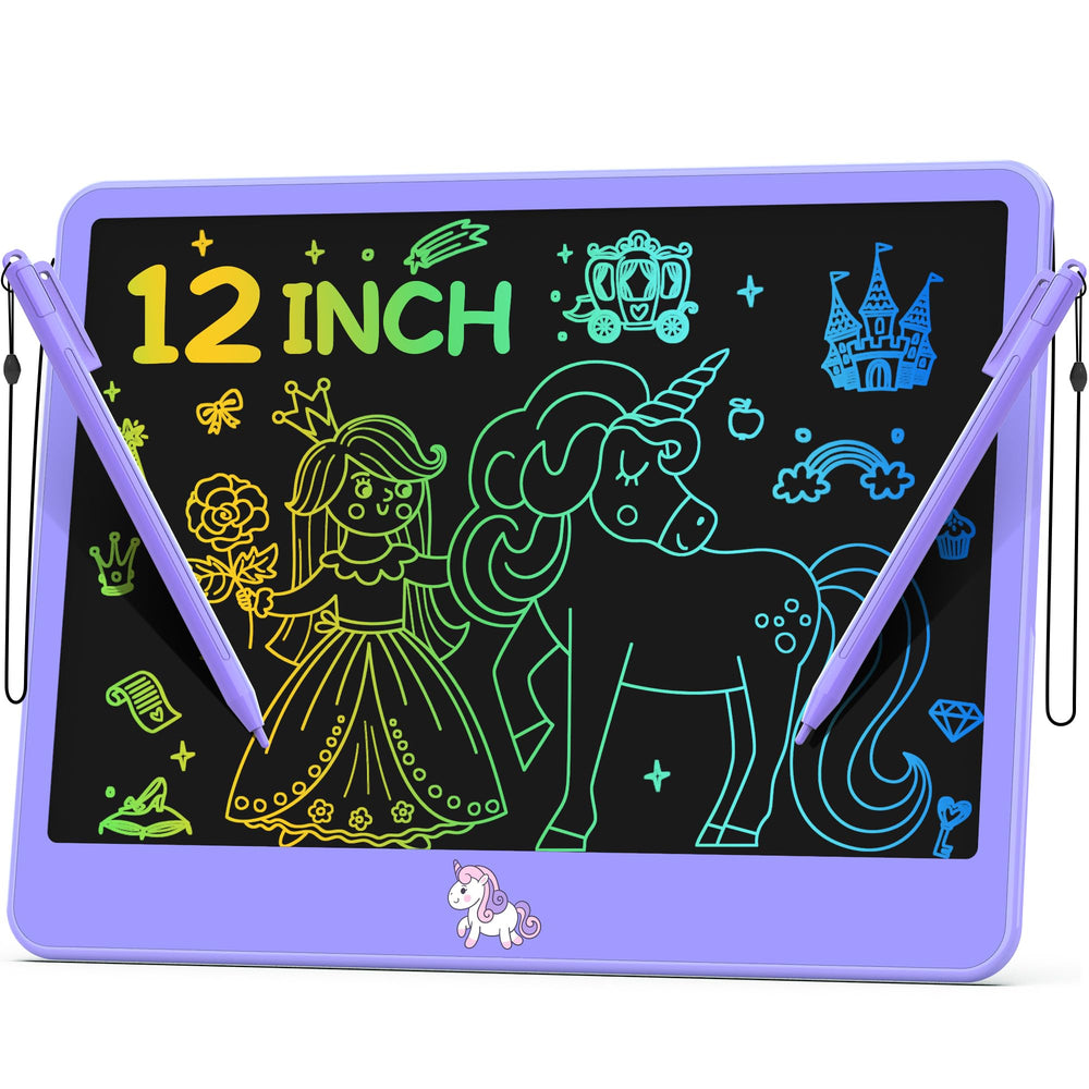 Hockvill unicorn doodle board with 12-inch screen for creative on-the-go drawing