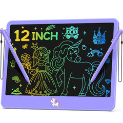 Hockvill unicorn doodle board with 12-inch screen for creative on-the-go drawing