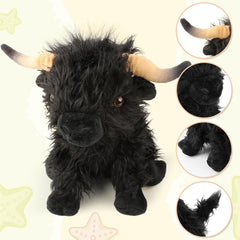 HoCutela Kid Highland Cow plush in a dust-proof bag protects plush quality.