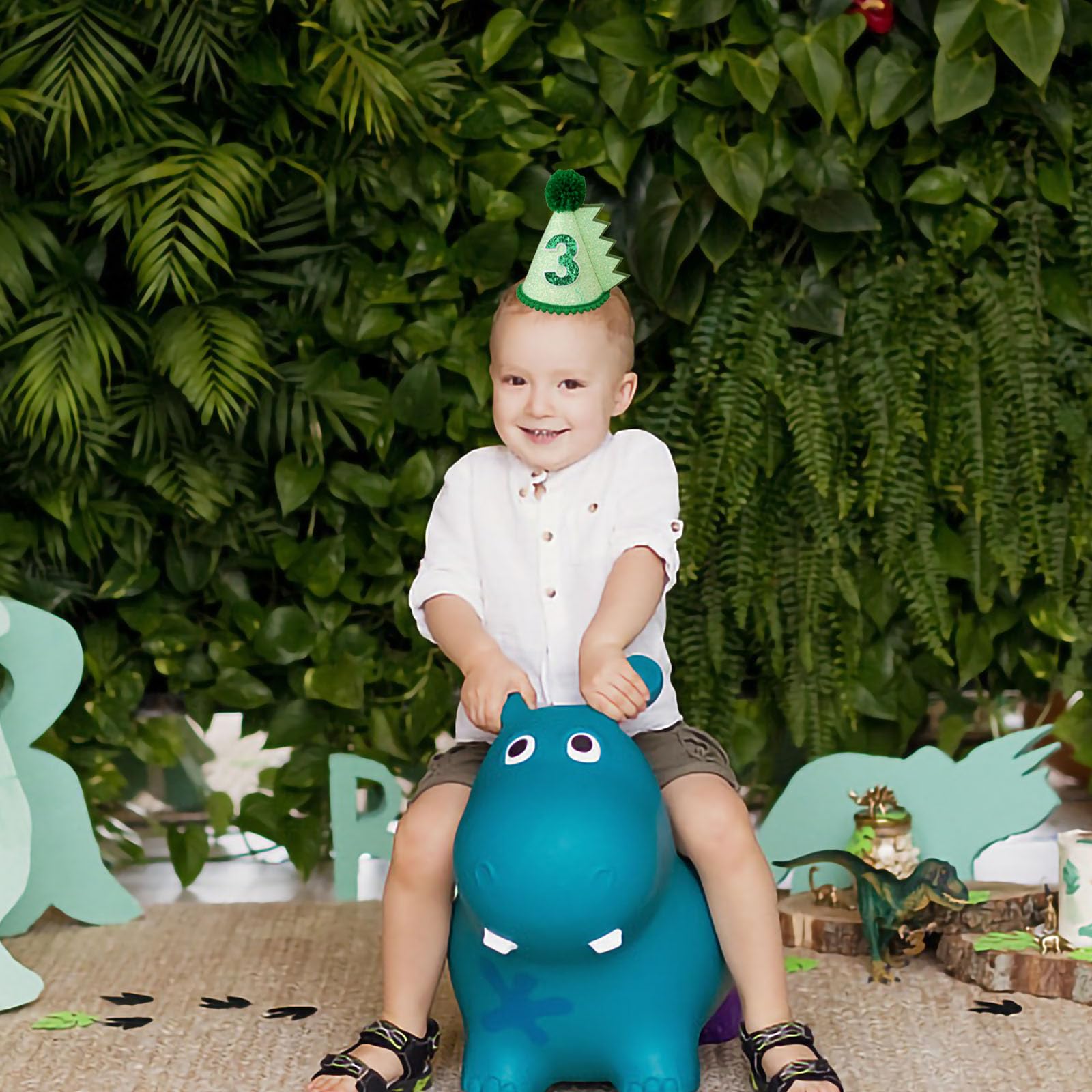 HODIHIWI baby shower and birthday decor with dinosaur hat