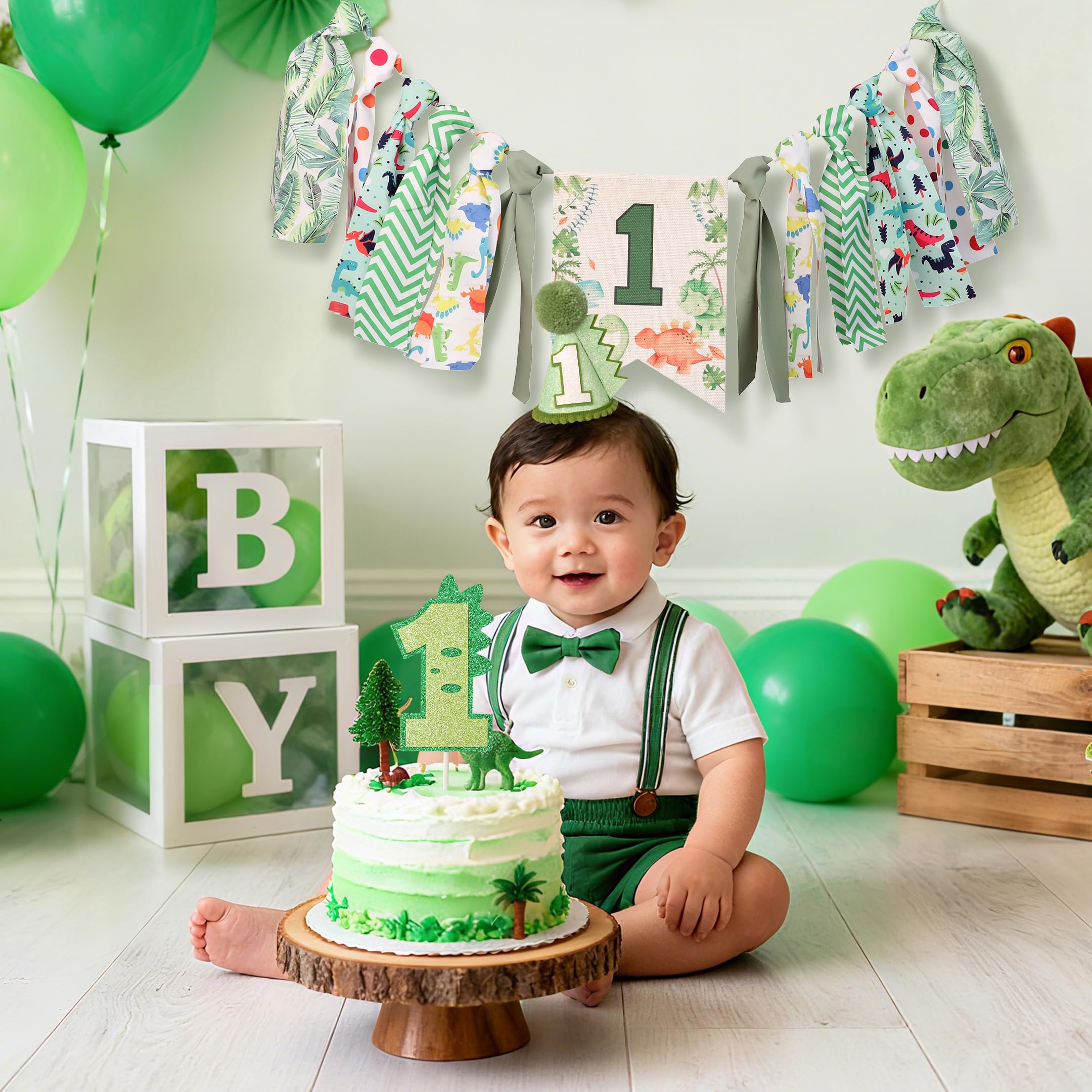 HODIHIWI dinosaur banner decor on wall or mantle for photos